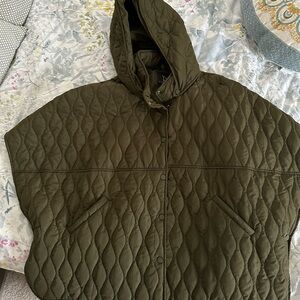 Do Everything in Love Quilted Hooded Jacket in Olive